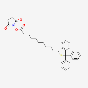 molecular formula C34H39NO4S B8168834 2,5-Dioxopyrrolidin-1-yl 11-(tritylthio)undecanoate 