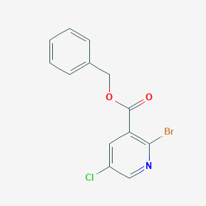 molecular formula C13H9BrClNO2 B8168994 Benzyl 2-bromo-5-chloronicotinate 