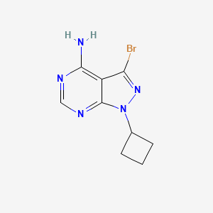 molecular formula C9H10BrN5 B8169035 3-Bromo-1-cyclobutyl-1H-pyrazolo[3,4-d]pyrimidin-4-amine 