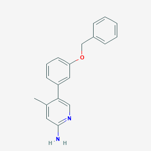 molecular formula C19H18N2O B8169036 2-Pyridinamine, 4-methyl-5-[3-(phenylmethoxy)phenyl]- CAS No. 1258617-84-3