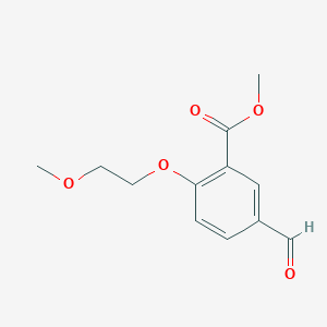 molecular formula C12H14O5 B8169097 Methyl 5-formyl-2-(2-methoxyethoxy)benzoate 