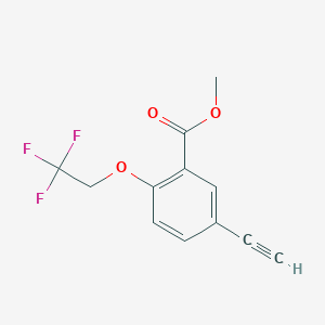 molecular formula C12H9F3O3 B8169110 Methyl 5-ethynyl-2-(2,2,2-trifluoroethoxy)benzoate 