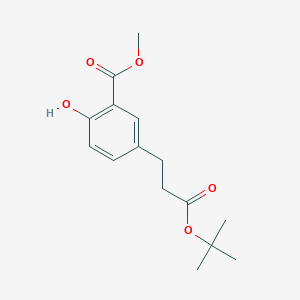 molecular formula C15H20O5 B8169122 Methyl 5-(3-(tert-butoxy)-3-oxopropyl)-2-hydroxybenzoate 