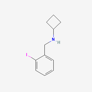 molecular formula C11H14IN B8169141 N-[(2-iodophenyl)methyl]cyclobutanamine 