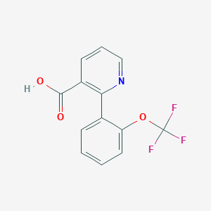 molecular formula C13H8F3NO3 B8169154 2-(2-(Trifluoromethoxy)phenyl)nicotinic acid 