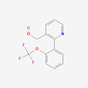 molecular formula C13H10F3NO2 B8169156 (2-(2-(Trifluoromethoxy)phenyl)pyridin-3-yl)methanol 