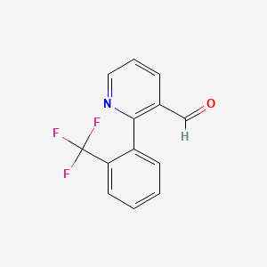 molecular formula C13H8F3NO B8169164 2-(2-(Trifluoromethyl)phenyl)nicotinaldehyde 