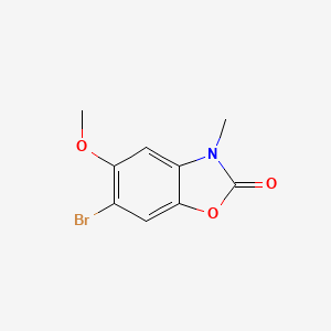 molecular formula C9H8BrNO3 B8169185 6-Bromo-5-methoxy-3-methylbenzo[d]oxazol-2(3H)-one 