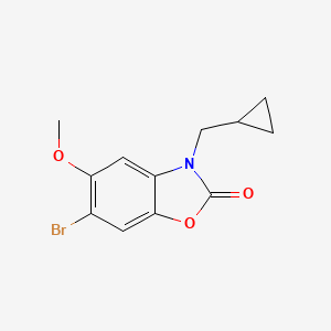 molecular formula C12H12BrNO3 B8169190 6-Bromo-3-(cyclopropylmethyl)-5-methoxybenzo[d]oxazol-2(3H)-one 