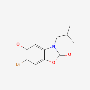 molecular formula C12H14BrNO3 B8169196 6-Bromo-3-isobutyl-5-methoxybenzo[d]oxazol-2(3H)-one 