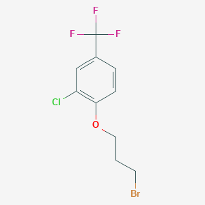 molecular formula C10H9BrClF3O B8169225 1-(3-Bromopropoxy)-2-chloro-4-(trifluoromethyl)benzene 