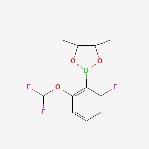molecular formula C13H16BF3O3 B8169250 2-(2-(Difluoromethoxy)-6-fluorophenyl)-4,4,5,5-tetramethyl-1,3,2-dioxaborolane 
