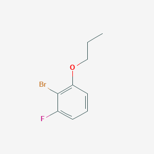 molecular formula C9H10BrFO B8169261 2-Bromo-1-fluoro-3-propoxybenzene 