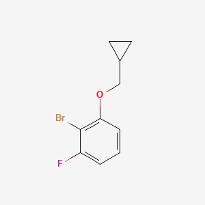 molecular formula C10H10BrFO B8169268 2-Bromo-1-(cyclopropylmethoxy)-3-fluorobenzene 