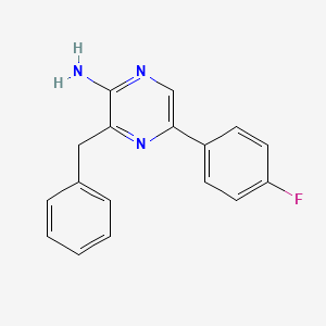 molecular formula C17H14FN3 B8169301 3-Benzyl-5-(4-fluorophenyl)pyrazin-2-amine 