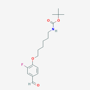 molecular formula C18H26FNO4 B8169330 tert-Butyl (6-(2-fluoro-4-formylphenoxy)hexyl)carbamate 