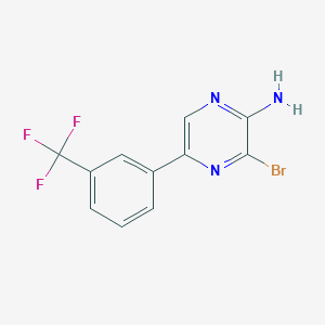 molecular formula C11H7BrF3N3 B8169346 3-Bromo-5-(3-(trifluoromethyl)phenyl)pyrazin-2-amine 
