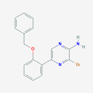 molecular formula C17H14BrN3O B8169370 5-(2-(Benzyloxy)phenyl)-3-bromopyrazin-2-amine 