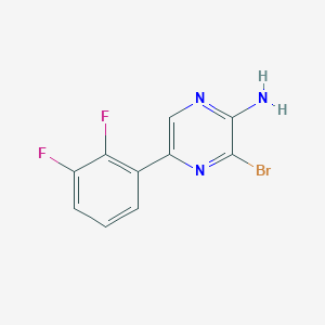 molecular formula C10H6BrF2N3 B8169373 3-Bromo-5-(2,3-difluorophenyl)pyrazin-2-amine 