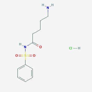 molecular formula C11H17ClN2O3S B8169386 5-Amino-N-(phenylsulfonyl)pentanamide hydrochloride 