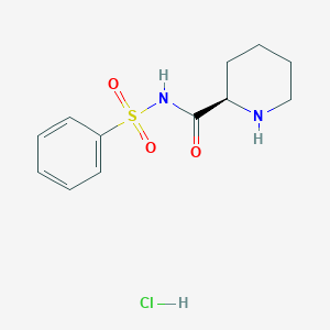 molecular formula C12H17ClN2O3S B8169404 (R)-N-(phenylsulfonyl)piperidine-2-carboxamide hydrochloride 