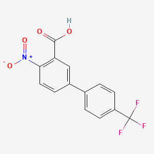 molecular formula C14H8F3NO4 B8169425 4-Nitro-4'-(trifluoromethyl)biphenyl-3-carboxylic acid 