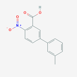 molecular formula C14H11NO4 B8169428 3'-Methyl-4-nitro-[1,1'-biphenyl]-3-carboxylic acid 