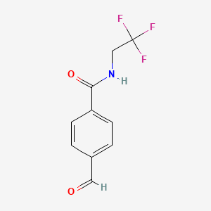 molecular formula C10H8F3NO2 B8169435 4-formyl-N-(2,2,2-trifluoroethyl)benzoic acid amide 