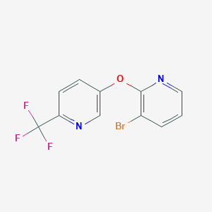 molecular formula C11H6BrF3N2O B8169438 3-Bromo-2-((6-(trifluoromethyl)pyridin-3-yl)oxy)pyridine 