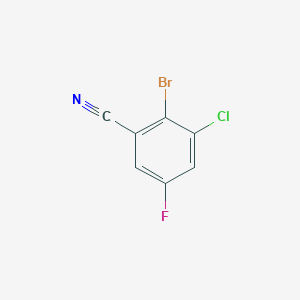 molecular formula C7H2BrClFN B8169467 2-Bromo-3-chloro-5-fluorobenzonitrile 