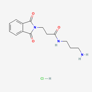 molecular formula C14H18ClN3O3 B8169471 N-(3-Aminopropyl)-3-(1,3-dioxoisoindolin-2-yl)propanamide hydrochloride 