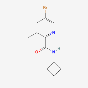 molecular formula C11H13BrN2O B8169478 5-Bromo-N-cyclobutyl-3-methylpicolinamide 