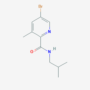 molecular formula C11H15BrN2O B8169495 5-Bromo-N-isobutyl-3-methylpicolinamide 
