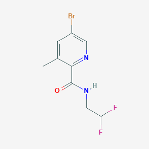 molecular formula C9H9BrF2N2O B8169496 5-Bromo-N-(2,2-difluoroethyl)-3-methylpicolinamide 