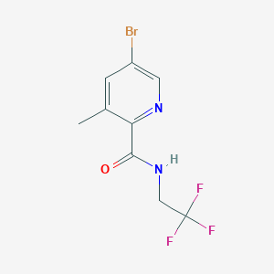 molecular formula C9H8BrF3N2O B8169501 5-Bromo-3-methyl-N-(2,2,2-trifluoroethyl)picolinamide 