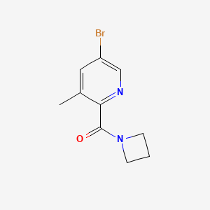 molecular formula C10H11BrN2O B8169507 Azetidin-1-yl(5-bromo-3-methylpyridin-2-yl)methanone 