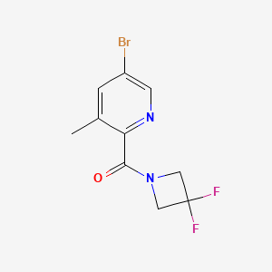 molecular formula C10H9BrF2N2O B8169512 (5-Bromo-3-methylpyridin-2-yl)(3,3-difluoroazetidin-1-yl)methanone 