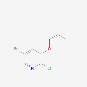 molecular formula C9H11BrClNO B8169541 5-Bromo-2-chloro-3-isobutoxypyridine 
