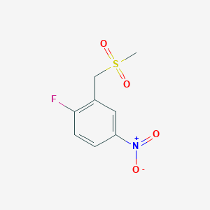 molecular formula C8H8FNO4S B8169544 1-Fluoro-2-(methylsulfonylmethyl)-4-nitrobenzene 