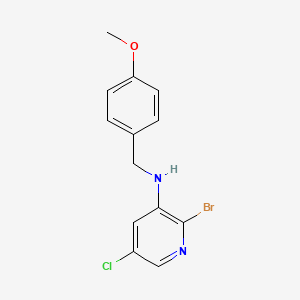 molecular formula C13H12BrClN2O B8169546 (2-Bromo-5-chloro-pyridin-3-yl)-(4-methoxy-benzyl)-amine 
