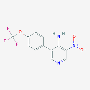 molecular formula C12H8F3N3O3 B8169568 3-Nitro-5-(4-(trifluoromethoxy)phenyl)pyridin-4-amine 