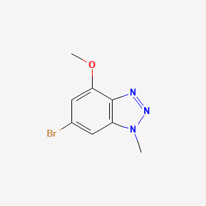 molecular formula C8H8BrN3O B8169601 6-bromo-4-methoxy-1-methyl-1H-benzo[d][1,2,3]triazole 
