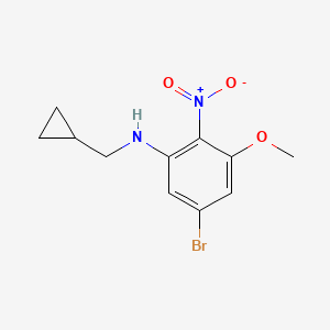 molecular formula C11H13BrN2O3 B8169620 (5-Bromo-3-methoxy-2-nitro-phenyl)-cyclopropylmethyl-amine 