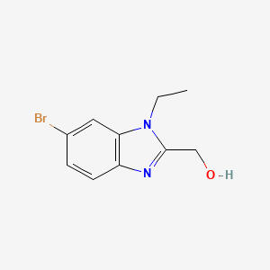 molecular formula C10H11BrN2O B8169672 (6-Bromo-1-ethyl-1H-benzo[d]imidazol-2-yl)methanol 