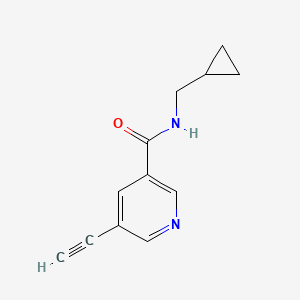molecular formula C12H12N2O B8169703 N-(cyclopropylmethyl)-5-ethynylnicotinamide 