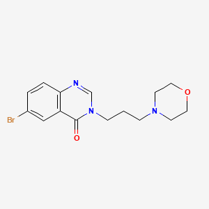 molecular formula C15H18BrN3O2 B8169744 6-Bromo-3-(3-morpholin-4-ylpropyl)quinazolin-4(3H)-one 