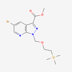 molecular formula C14H20BrN3O3Si B8169749 Methyl 5-bromo-1-(2-trimethylsilylethoxymethyl)pyrazolo[3,4-b]pyridine-3-carboxylate 