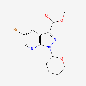 molecular formula C13H14BrN3O3 B8169751 Methyl 5-bromo-1-(tetrahydro-2H-pyran-2-yl)-1H-pyrazolo[3,4-b]pyridine-3-carboxylate 