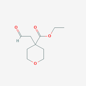molecular formula C10H16O4 B8169771 Ethyl 4-(2-oxoethyl)tetrahydropyran-4-carboxylate 