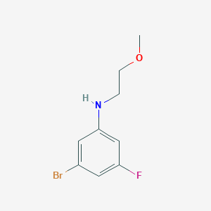 molecular formula C9H11BrFNO B8169787 3-Bromo-5-fluoro-N-(2-methoxyethyl)aniline 